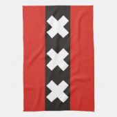 アムステルダム都市旗タオルのオランダのオランダ キッチンタオル (縦)