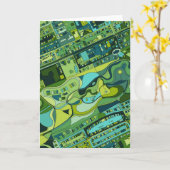 アムステルダム都市構造の地図 カード (黄色い花)