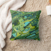 アムステルダム都市構造の地図 クッション (ブランケット)