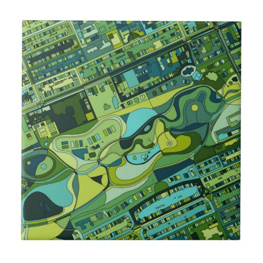 アムステルダム都市構造の地図 タイル (正面)