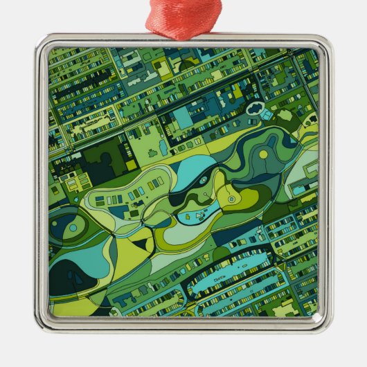 アムステルダム都市構造の地図 メタルオーナメント (正面)