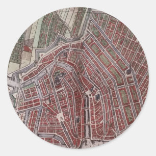 アムステルダム1652の都市のレプリカ地図 ラウンドシール