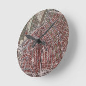 アムステルダム1652の都市のレプリカ地図 ラウンド壁時計 (傾斜)