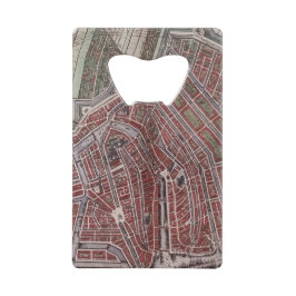 アムステルダム1652年のレプリカ都市地図 クレジットカード栓抜き