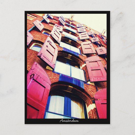 アムステルダム-オランダのスタイルの窓 ポストカード (正面)