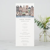 アムステルダム オランダの運河の風景 ウェディングプログラム 招待状 (スタンド正面)