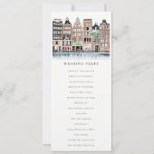 アムステルダム オランダの運河の風景 ウェディングプログラム 招待状 (裏面)