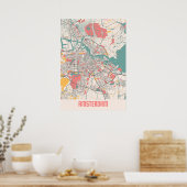 アムステルダム – オランダズチョークシティマップ ポスター (キッチン)