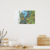 アムステルダム、オランダマップ ポスター (キッチン)