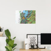 アムステルダム、オランダマップ ポスター (ホームオフィス)