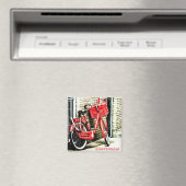 アムステルダム – オランダ赤自転車(冷蔵庫用マグネット) マグネット (インサイチュ (食洗機))