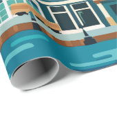 アムステルダム オランダ - オランダ建築をテーマにしたもの ラッピングペーパー (ロールコーナー)