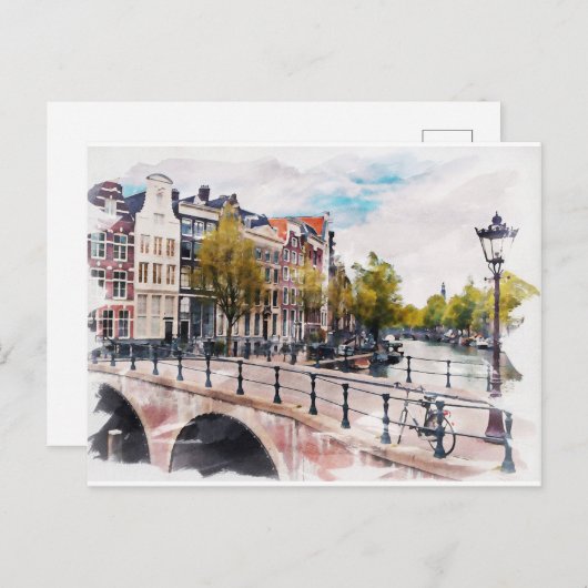 アムステルダム、オランダ シーズンポストカード (正面/裏面)