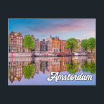 アムステルダム、オランダ ポストカード<br><div class="desc">この美しいハガキは、夕日にアムステルダムの象徴的な都市、オランダ、の写真を備えている。この挨拶は友達や家族や同僚最高のにとって本当に素晴らしいことだろう。</div>