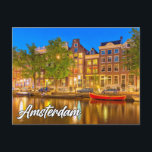 アムステルダム、オランダ ポストカード<br><div class="desc">この風光明媚なハガキは、美しく象徴的な都市アムステルダムの写真を特徴とし、オランダ。このユニークハガキは友最高の人や家族に最適だ。</div>