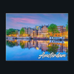 アムステルダム、オランダ ポストカード<br><div class="desc">この風光明媚なハガキは、アムステルダムの美しく歴史的な都市の写真を特色とし、オランダ。このユニークハガキは友最高の人や家族に最適だ。</div>
