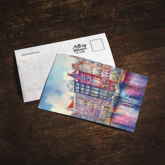 アムステルダム オランダ 水彩画 招待状