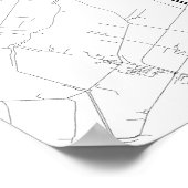 アムステルダム、オランダ（黒の上に白） ポスター (角)