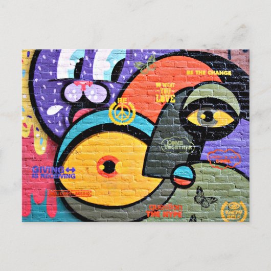アムステルダム・グラフィティ、カラフルクールと ポストカード (正面)