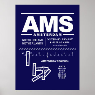 アムステルダム・スキポール空港 AMS ポスター