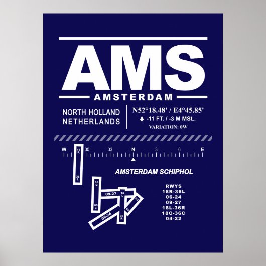 アムステルダム・スキポール空港 AMS ポスター (正面)