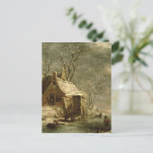 アムステルダム，冬のシーン， 17世紀 ポストカード (スタンド正面)