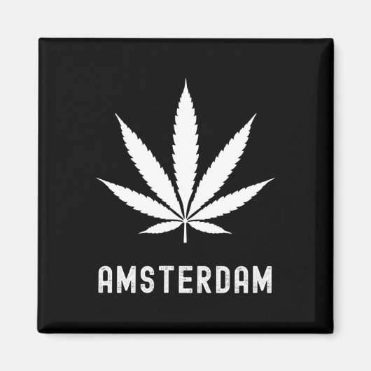 アムステルダム 大麻 マリファナ 葉っぱ 旅行 休暇  マグネット (正面)