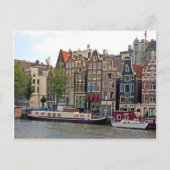 アムステルダム、運河のそばの家 ポストカード (正面)