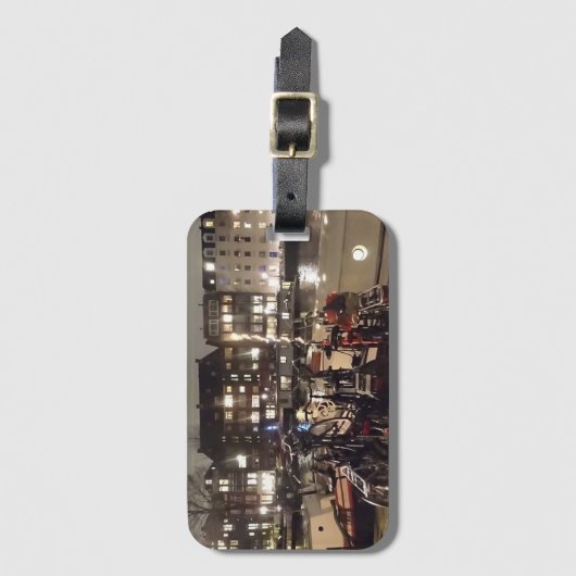 アムステルダム、運河、および自転車の荷物タグ ラゲッジタグ (正面縦)