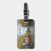 アムステルダム、運河、橋、ハウスボート、教会の尖塔 ラゲッジタグ (正面縦)