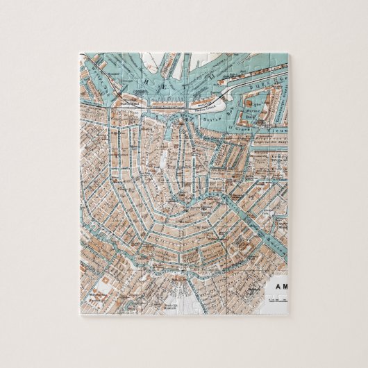 アムステルダム(1905年)のヴィンテージの地図 ジグソーパズル (縦)