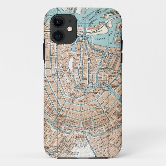 アムステルダム(1905年)のヴィンテージの地図 Case-Mate iPhoneケース (裏面)