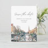 アムステルダム Save the Date 結婚式招待状 招待状 (スタンド正面)