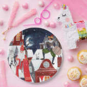 アムステルダムClの屋根の上のシンタークラースとピート ペーパープレート (パーティー)