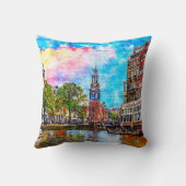 アムステル川の塔。アムステルダム。オランダ. クッション (裏面)