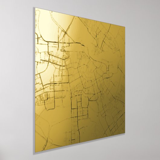 アムスモダンタエレガントステルダムのギフトマップ、オランダ 箔ポスター (レイダウン)