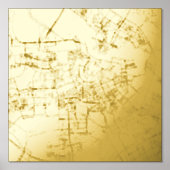 アムスモダンタエレガントステルダムのギフトマップ、オランダ 箔ポスター (正面)