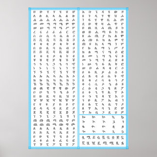 アムハラGeezエチオピアフィデルHAHUとABUGIDA ポスター