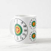 アムハリック·ナンバーズ&タイム·エチオピア·金ゴールド·スター コーヒーマグカップ (正面左)