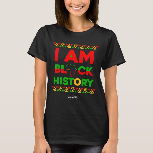 アムブラックヒストリーアフリカ系アメリカ人 Tシャツ (正面)