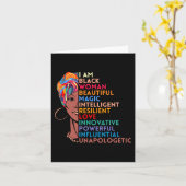 アムブラック女性アフリカ系アメリカ人ギフト黒史 カード (黄色い花)