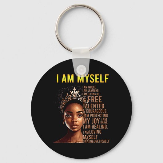 アムマイブラックガール魔法ブラックヒストリー月Afr キーホルダー (正面)