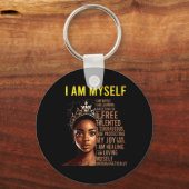 アムマイブラックガール魔法ブラックヒストリー月Afr キーホルダー (正面)