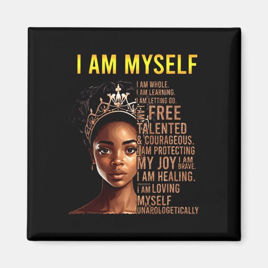 アムマイブラックガール魔法ブラックヒストリー月Afr マグネット (正面)