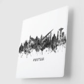 アムリトサーパンジャブスカイラインBW スクエア壁時計 (傾斜)