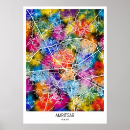 アムリトサールパンジャブシティマップ ポスター