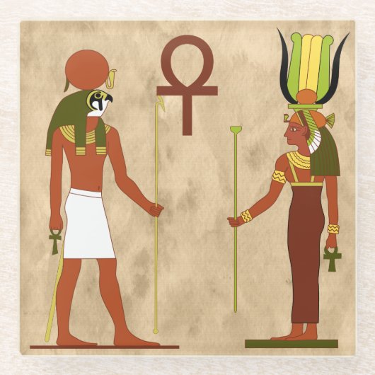 アムン・ラ・アンド・イシス ガラスコースター (正面)