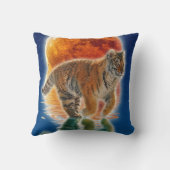 アムールタイガーキュブ&ムーンワイルドライフアート クッション (裏面)