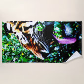 アムールタイガーブトクナ ビーチタオル (正面)