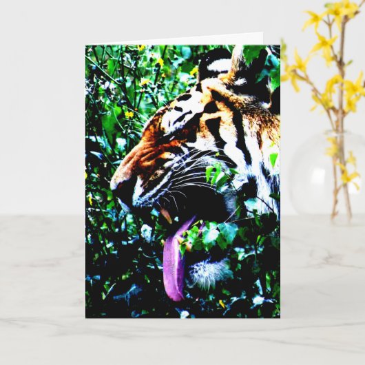 アムールタイガー カード (黄色い花)